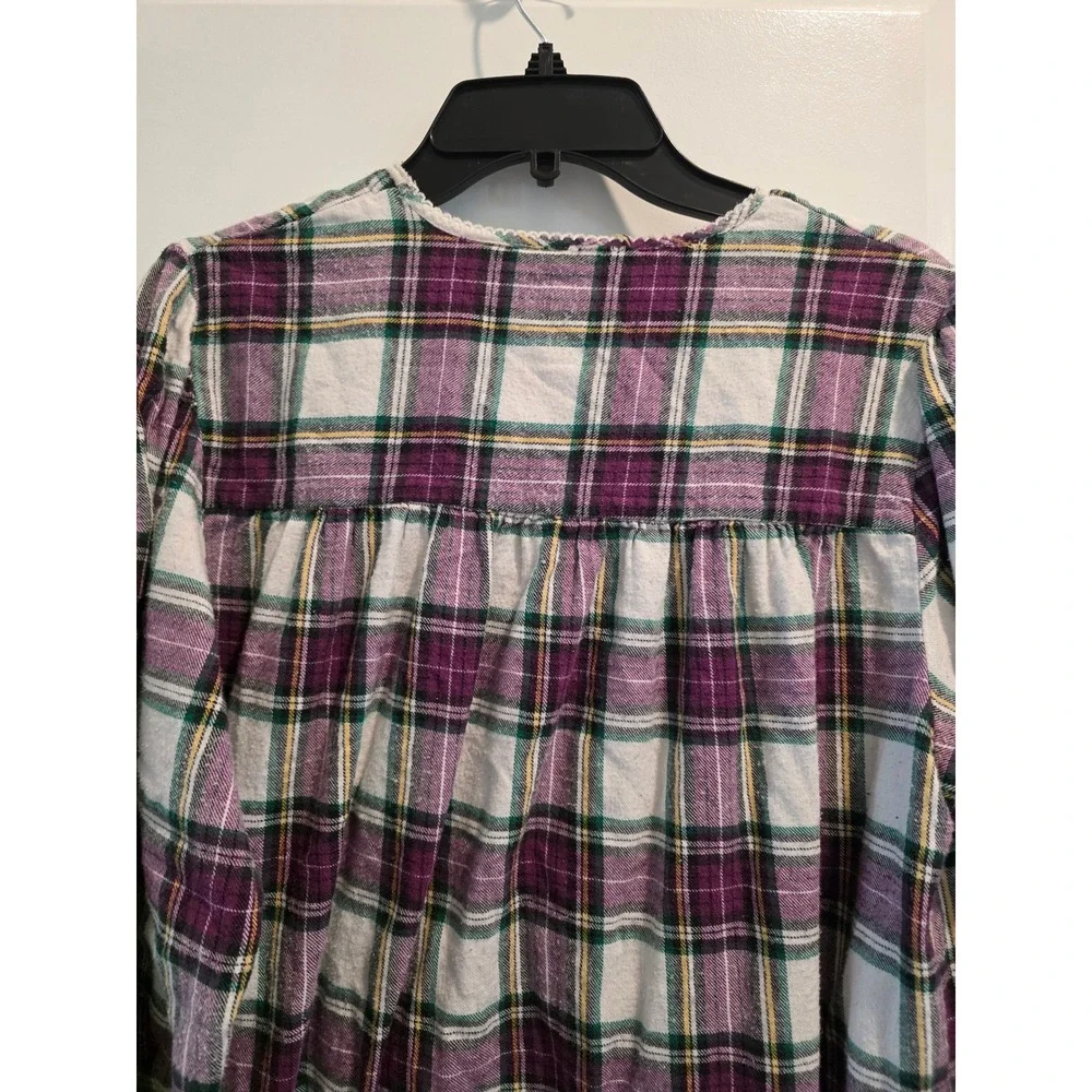 Women's sz S Erika Taylor Intimates Country Cottons Plaid Flannel Nightgown